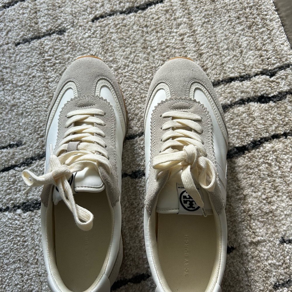 Tory Burch Cream and white Hank Sneakers